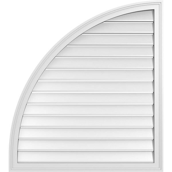 Ekena Millwork Quarter Round Top Left Surface Mount PVC Gable Vent w/ 2"W x 1-1/2"P Brickmould Frame, 36"W x 40"H GVPQL36X4002SF - main